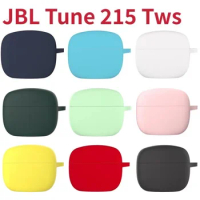 Soft Silicone Protective Cover Shell Anti-fall Earphone Case for JBL Tune 215TWS Wireless Bluetooth-compatible Earbuds with hook