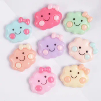 10pcs/lot Slime Clouds Kawaii Flat Back Resin Cloud With Smile DIY Resin Cabochons Accessories For DIY Slime Filler Beads