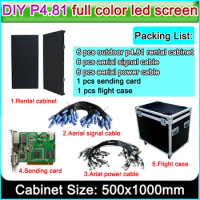 professional make high quality p4.81 led message display in shenzhen outdoor rental die-cast aluminum cabinet 500x1000mm