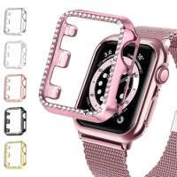 Cover For Apple Watch case 40mm 44mm 41mm 45mm iWatch Series 7 6 Se 5 4 3 38mm 42mm Women Diamond Cases Apple watch Accessories