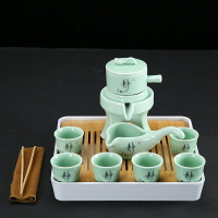 功夫茶具套裝陶瓷家用懶人時來運轉石磨半全自動泡茶壺茶杯簡約