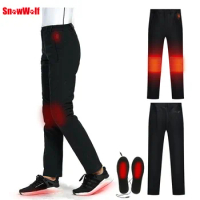SNOWWOLF Women Winter Outdoor Pants Electric Heated Sports Hiking Trousers Waterproof Breathable Thermal Fishing Clothing