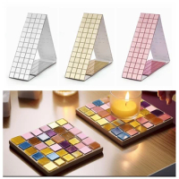 60cm Self-Adhesive Square Mosaic DIY Glass Tiles Sliver Mirrors Mosaic Sheets For Handade Crafts Wall Sticker 5x5mm 10x10mm Grid