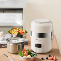 Portable Electric Cooker 1-2 People Mini Small Smart Rice Cooker Single Stainless Steel Antibacterial Electric Rice Container