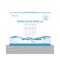 【SAKURA 櫻花】標準型RO淨水器專用濾心4支入一年份 適用機型P0121(F1191)