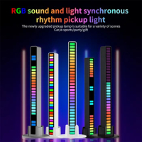 LED Lights Bar Sound Control Rhythm Ambient Lamp Car Home Music USB Ambient Light Rhythm Light For DJ Computer Desktop Decor