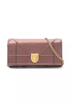 Christian Dior Pre-Loved Christian Dior DIORAMA Diorama chain wallet leather bronze