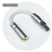 Type-C to 3.5mm 8 Core Type-C 4.4 Type-C to 2.5mm DAC Earphone Amplifiers Adapter Audio Adapter DIY Cable