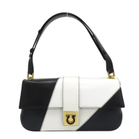 【二手名牌BRAND OFF】Salvatore Ferragamo 費拉格慕 黑/白色牛皮 肩背包