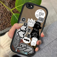 เคส Vivo Y66 เคสหลังลายน่ารักขาวดำ พื้นผิวกระจก เคสป้องกันกล้องกันกระแทก