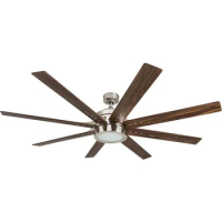 Honeywell Ceiling Fans Xerxes, 62 Inch Contemporary LED Ceiling Fan with Light and Remote Control, 8 Blades with Dual Finish
