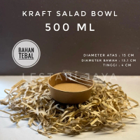 (10 PCS) Paper Bowl Lebar + PET Lid Kraft Paper Food Grade - 500 ml