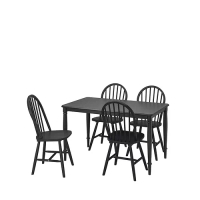 DANDERYD/SKOGSTA 餐桌附4張餐椅, 黑色/黑色, 130 公分