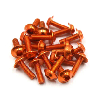 Uxcell 6/8/10/15/20PCS M6 x 20mm สีส้ม หกเหลี่ยม แผ่นลิขสิทธิ์ นูน บล็อกเกลียว อุปกรณ์แต่งรถมอเตอร์ไ