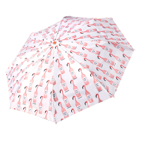 【RAINSTORY X BBH黑膠降溫傘】玫瑰火鶴抗UV降溫個人自動傘