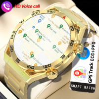 New 454*454Screen ECG Smart Watch Men Always Display The Time Bluetooth Call Watch GPS Route Tracking Smartwatch For IOS Android