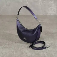 Tas COACH ARIA METALLIC NAVY HOBO BAG WITH LS 100% ORIGINAL 29X7X14CM