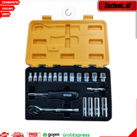 Tool Kit Set Hand Tools LRSOS3 Krisbow Set 20 Pcs Kunci Sok Socket Set Sq 1/4 Inci 4-14 Mm Perkakas 