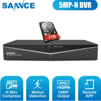 SANNCE 8CH 5MP-N Super HD CCTV DVR H.264+ Surveillance Digital Video Recorder for 2mp/3mp/5MP Anolog Camera