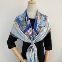 【巴黎精品】現貨+預購 真絲絲巾蠶絲領巾(中國風青花瓷披肩女絲巾3色a1af9)