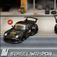 Street Weapon 1:64 Porsche rwb 993 Black 96 # Alloy Diecast Car Model Toy Gift