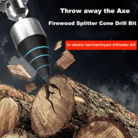 1PCS 32/42mm Firewood Splitter Cone Drill Bit Round Hex Square Handle Shank Wood Breaker Split Drill Bit Woodworking Tools