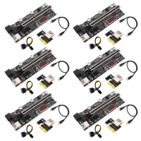 VER 12X/010 Riser PCI Express X16 Temperature 6Pin Power Cabo Riser USB Cable PCIE Riser For Video Card GPU Bitcoin Miner Mining