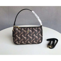 100% Authentic America Brand New F36674 58321 Top Handle Pouch In Signature Women Handbag Crossbody 