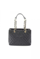 Chanel Pre-Loved Chanel matelasse grand shopping GST chain shoulder bag chain tote bag Caviar skin b