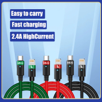 KEAI Kabel Data Jalinan Type C-L Pengisian Cepat 27W untuk iP 14 13 12 11 Pro Max 7 8 Plus Panjang 0