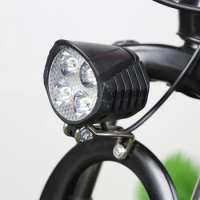 High Brightness E-Bike Scooter Lamp with Horn Easy Installation 48V Electric Scooter LED Front Light Cycling Accessories
