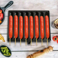 8 Grids Sausage Grill Snacks Maker Nonstick Hot Dog Making Waffle Corn Dog Making for Cooking Breakfast Baking Outdoor Kitchen