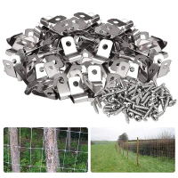 Pengapit Pagar Aluminium, 100Pcs, Klip Pagar Ternakan Logam, Pengapit Lampiran Pagar Ladang Taman, U