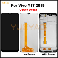 6.35" LCDs For Vivo Y17 2019 V1902 V1901 LCD Display Touch Panel Screen Sensor Digitizer Module With Frame Assembly For Vivo Y17