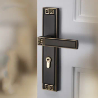 Chinese Brass Door Handle Lock Bedroom Security Door Locks Indoor High Quality Mute Lockset Furniture Hardware Supplies