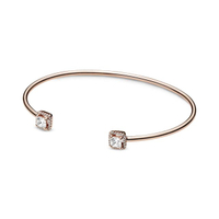 กำไล Pandora Rose open bangle with clear cubic zirconia สีโรส