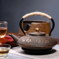 900ML Cast Iron Teapot Set Japanese Tea Pot Tetsubin Kettle Enamel Kung Fu Infusers Metal With Strainer Net Filter
