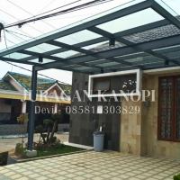 kanopi / canopy kaca tempered dan laminated 8mm Carport minimalis