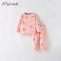 MALWEE Setelan Piyama Anak Import 1-6T Baju Anak Fairy Baju Tidur Panjang Perempuan Cotton Premium