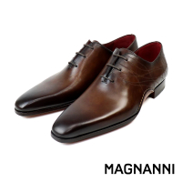 【MAGNANNI】西班牙單面流線花紋牛津鞋 深棕色(25230-TAB)