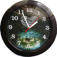 OGANA Jam Dinding Kaligrafi Elegan Diameter 30 cm Warna Hitam Desain Unik & Akurat Menunjukkan Waktu