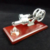Exquisite wood stand Stirling generator model early childhood educational toys Stirling engine model birthday gift