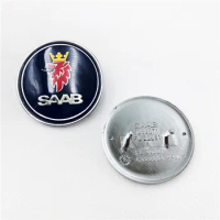2x Blue 50mm For SAAB 9000 900 9-3 Emblem Car Front Center Bonnet Badge Sticker 5289897