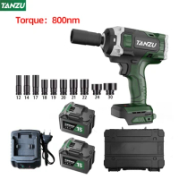 True 800N.m Cordless Electric Impact Wrench Brushless Motor With 21V Battery Charger For Dismantling Scaffolding Car Tire Tanzu