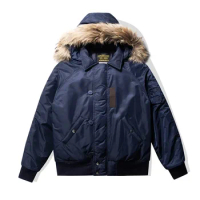 2024 Vintage Jacket Men Winter New Multi-pocket Windbreaker Waterproof Hooded Flight Jacket Detachable Hood Zipper Cardigan Coat