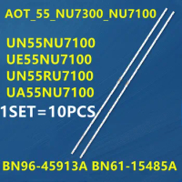 10pcs LED strip for Samsung 55NU7100 UN55NU7100 UE55NU7100 UN55RU7100 UA55NU7100 UN55NU755_NU7300_NU7100 BN96-45913A BN61-15485A