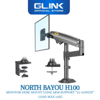 GLINK North Bayou H100 Penyangga Monitor Meja Lengan Panjang \22-30 INCT\" Muatan Maks 11KG Dengan P