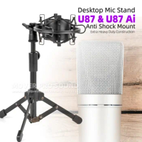 Tabletop Microphone Stand + Shock Mount For NEUMANN U87Ai U 87 U87 Ai Recording Mic Elevatable Bracket Desk Anti Vibrate Holder