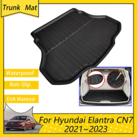 Car Trunk Mats For Hyundai Elantra CN7 2021 2022 2023 Avante i30 Sedan Luggage Cargo Boot Pad Waterproof Carpet Auto Accessories