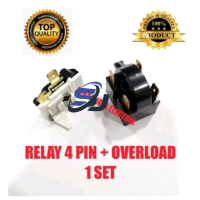 RELAY 4 PIN + OVERLOAD FREZZER / RELAY PTC KULKAS / OVERLOAD FREZZER